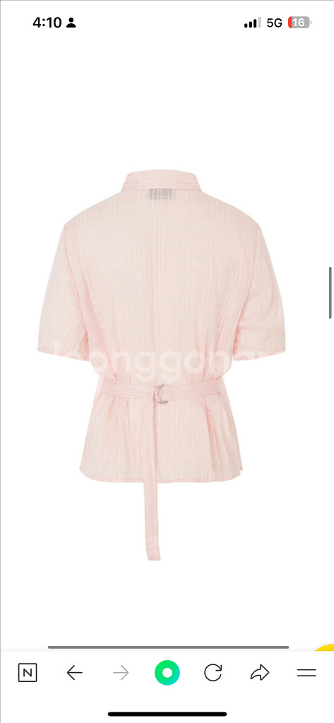 LUGNER 루그너 로베 디링 블라우스 베이비핑크--2