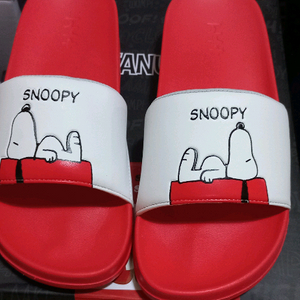 스누피 슬리퍼 실내화 레드 새상품