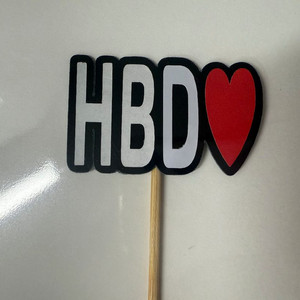 HBD 하트 미니 케이크토퍼