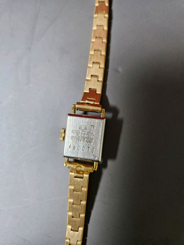 빈티지 글라슈테올금장 여성용 수동 태엽 메탈 시계--2