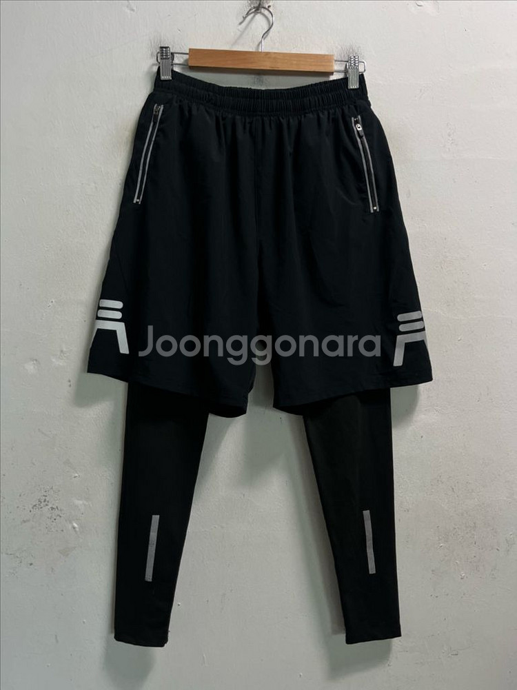 33-34 블랙 기능성 스판 반바지 레깅스--0