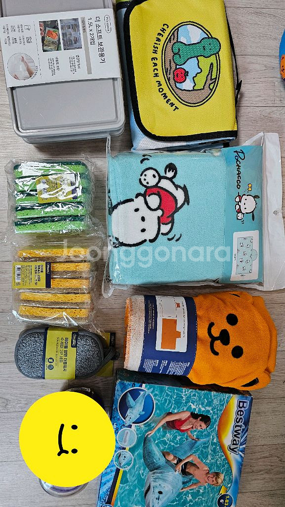 모두새거*위글위글,포차코 비치타월 상어튜브 조구만피크닉--0
