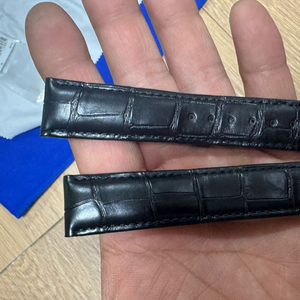 오메가 문워치 정품 악어가죽 블랙20mm