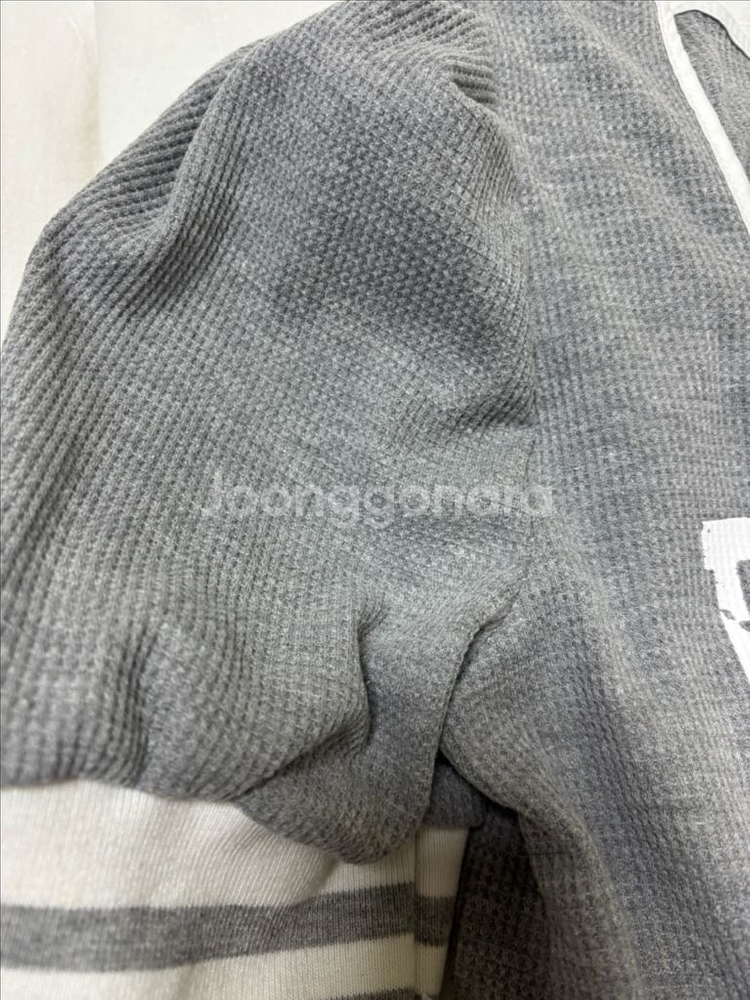 크롭 회색 퍼프 반팔티(F) size 새상품--2