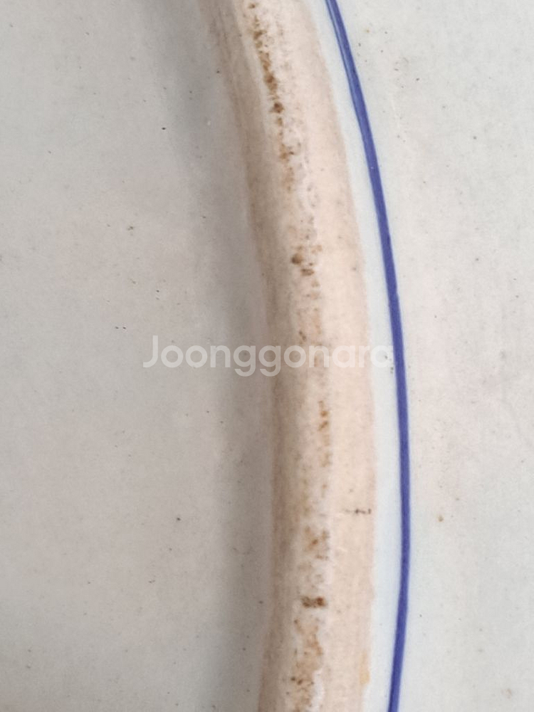 청화 백자 산수화 도자기 접시. 반.--6