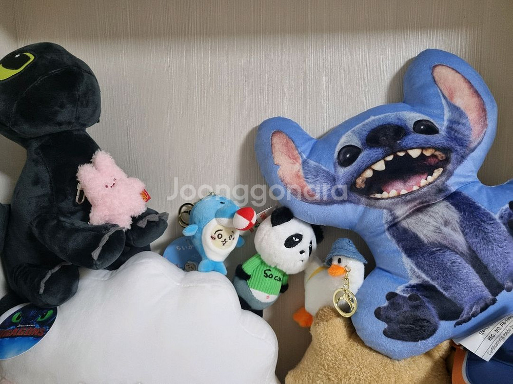 스티치 투슬리스 오리 토끼 팬더 먼작귀 우사기 인형 키--1