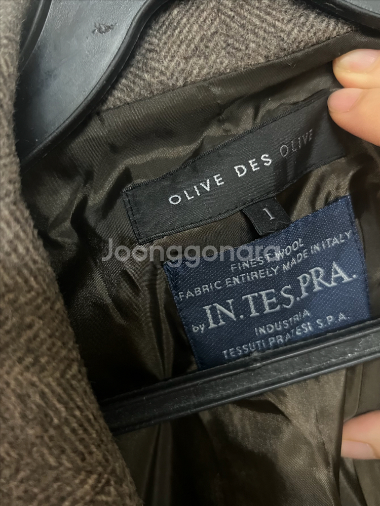 올리브데올리브 울 캐시미어 헤링본 아웃포켓 자켓 숏코트--7