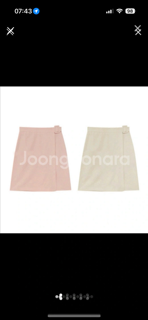 2XL 린넨 사각 버클 랩스커트--0