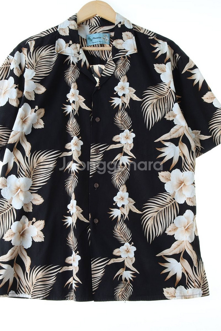 (XL-2XL) 브랜드빈티지 반팔셔츠 남방 블랙--0