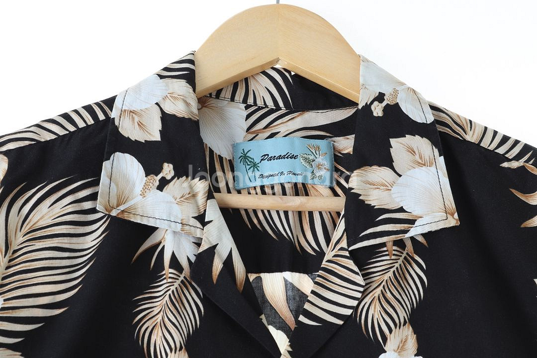 (XL-2XL) 브랜드빈티지 반팔셔츠 남방 블랙--3