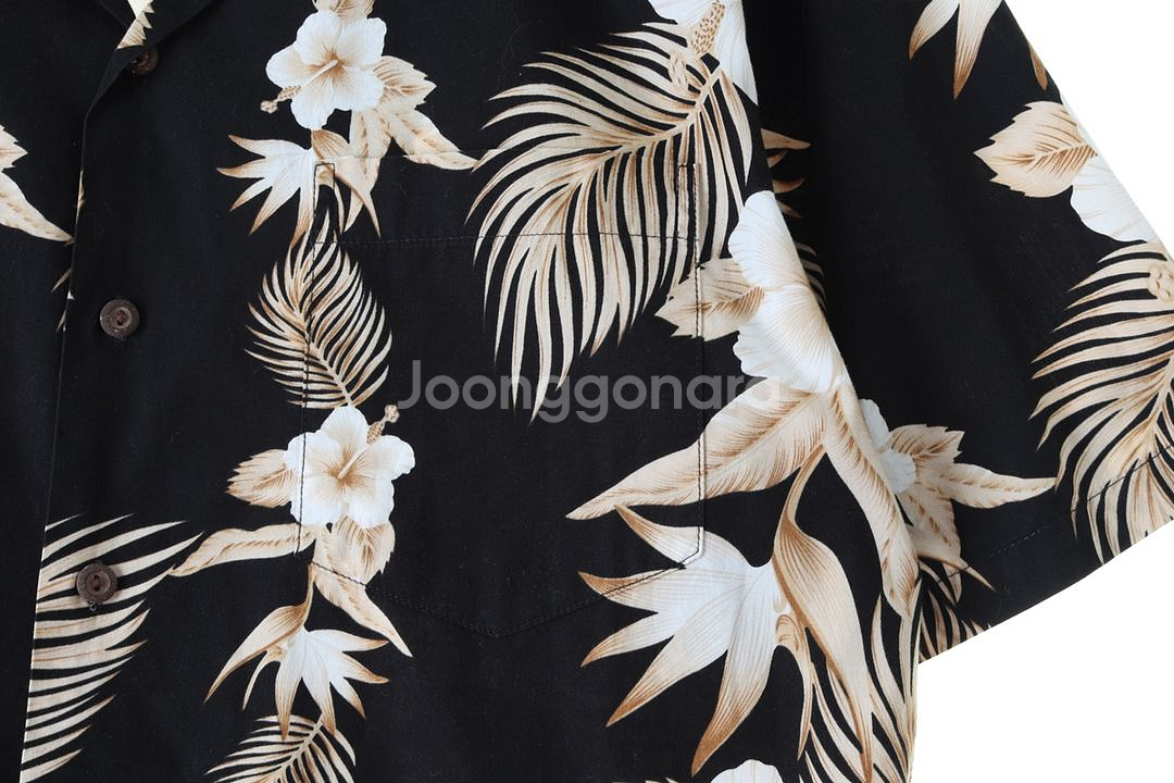 (XL-2XL) 브랜드빈티지 반팔셔츠 남방 블랙--4