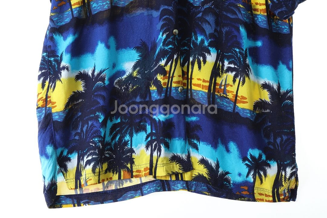 (L-2XL) 브랜드빈티지 반팔셔츠 남방 네이비 노을--2