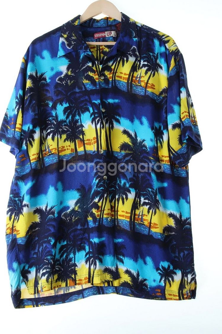(L-2XL) 브랜드빈티지 반팔셔츠 남방 네이비 노을--0