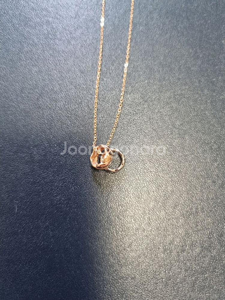 14k 엠보싱콤비색상 일체형목걸이--2