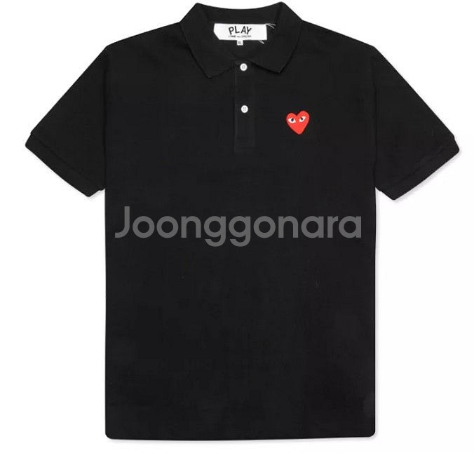 꼼데 PK 반팔 와펜로고 남녀공용 티셔츠--0