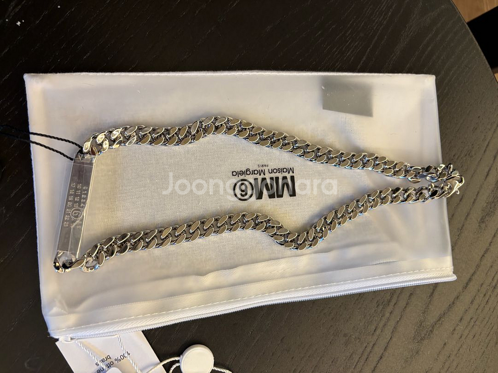 메종 마르지엘라 MM6 넘버링 체인 팔라듐 목걸이--1