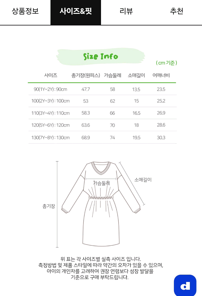 미피 마린원피스 110사이즈--2