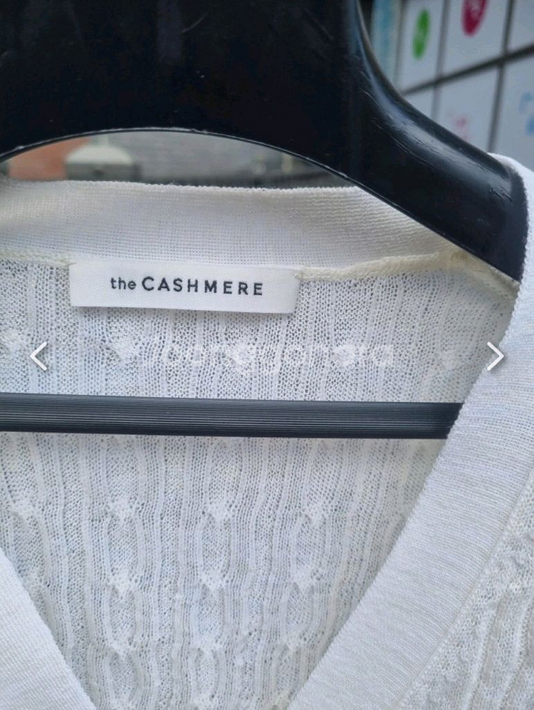 The CASHMERE 화이트 가디건--4