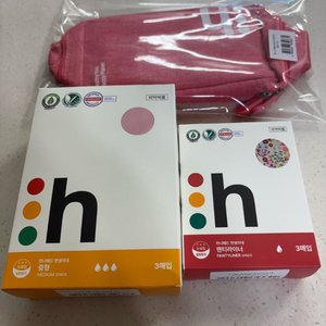 (새상품) 한나패드 중형,팬티라이너, 파우치 중형