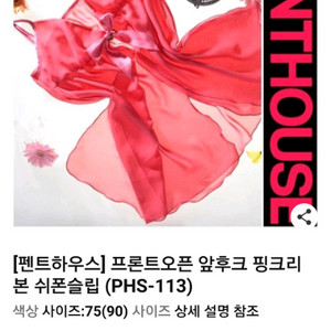 코랄핑크 오픈 시스루 슬립+갈라팬티 2종 90S~95M