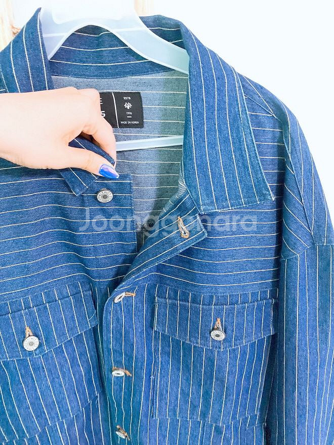 (남성110)NINE NUTS스트라이프데님느낌자켓--1