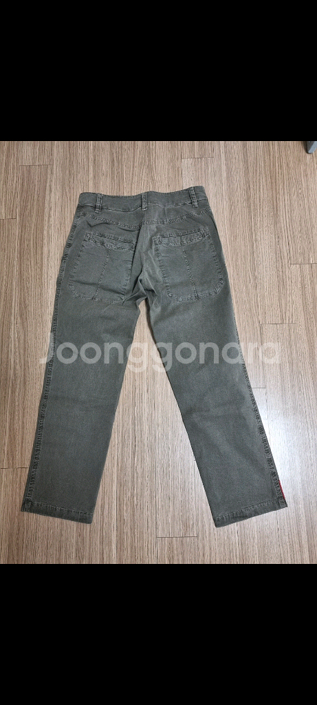 정품 프라다 여성 갈색 칠부 면바지 브라운--1