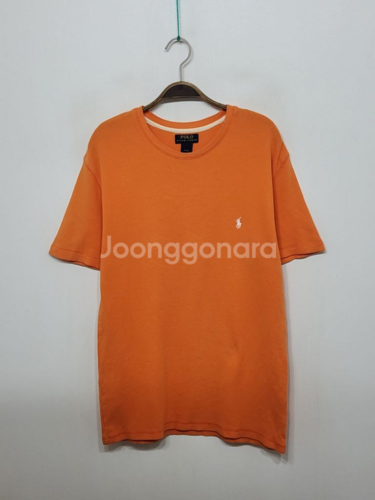 (M) 랄프로렌 폴로 반팔티 주황 와플패턴 티셔츠--0