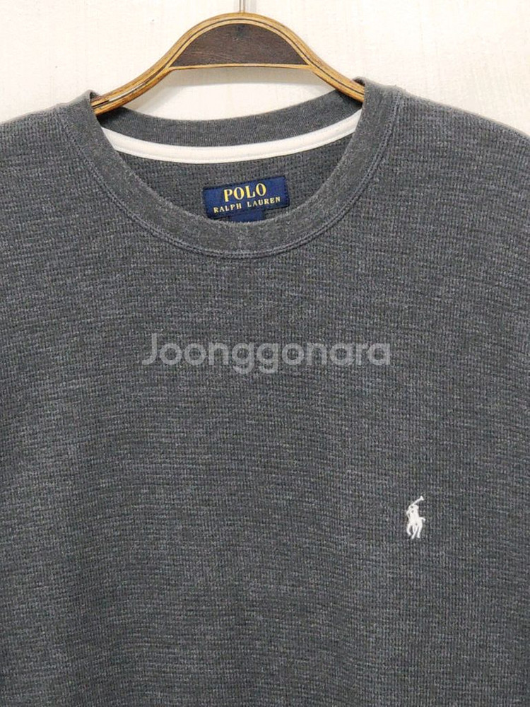(XL) 랄프로렌 폴로 반팔티 차콜 와플패턴 티셔츠--1