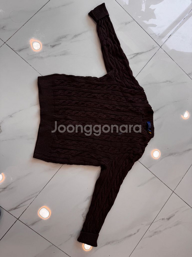 폴로 랄프로렌 케이블 니트 브라운 M--0