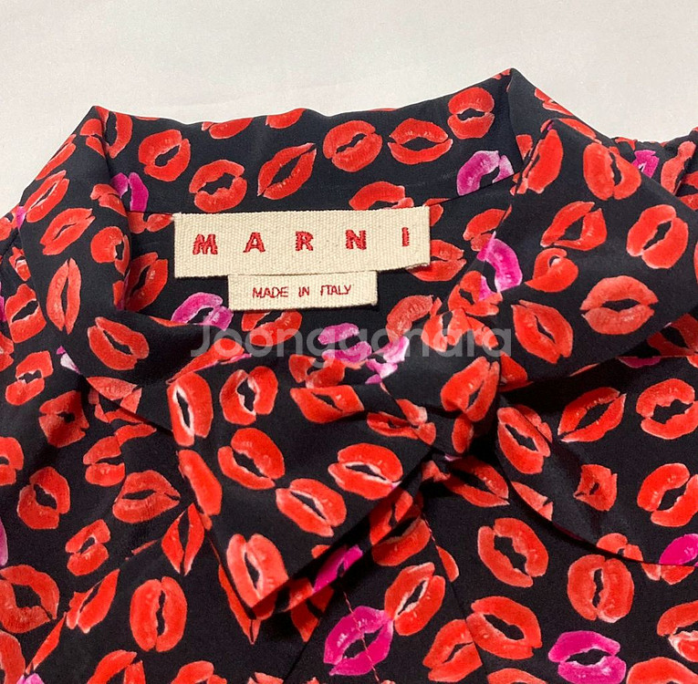 마르니 MARNI 키스 프린트 실크 블라우스--1
