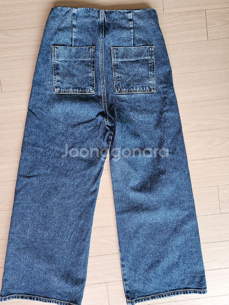 자라 옆단추 와이드데님--1