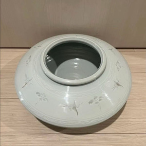 송학문 백자 도자기