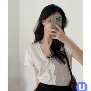 유유알 프릴 블라우스