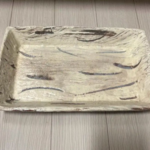 작가 대형 백토 접시