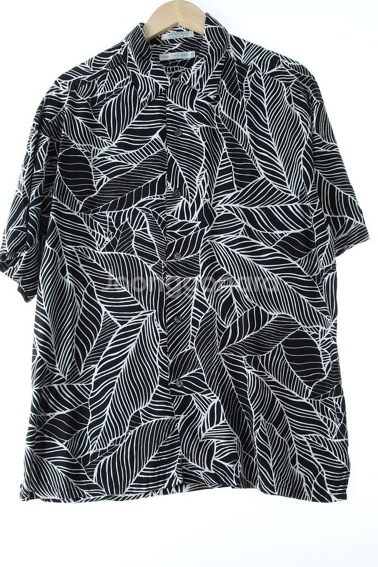 (XL-2XL) 브랜드빈티지 반팔셔츠 남방 블랙 패턴--0