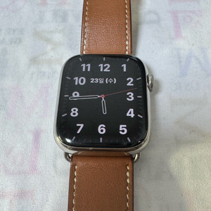 애플워치7 45mm 스테인리스 Hermes 가죽스트랩