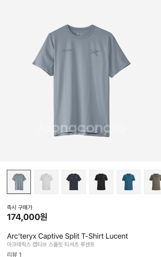 아크테릭스 캡티브 스플릿 반팔 티셔프 루센츠--0