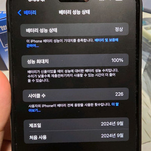 아이폰 16 플러스 256 배터리100