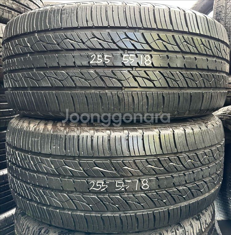 255 55 18금호중고타이어2개2555518--0