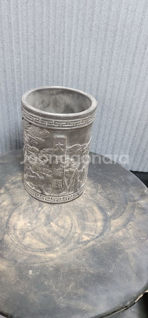 [골동품/자사] 건륭년제 대전홍도문 자사 필통(a-17--5