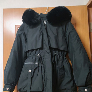 블랙 퍼 패딩점퍼