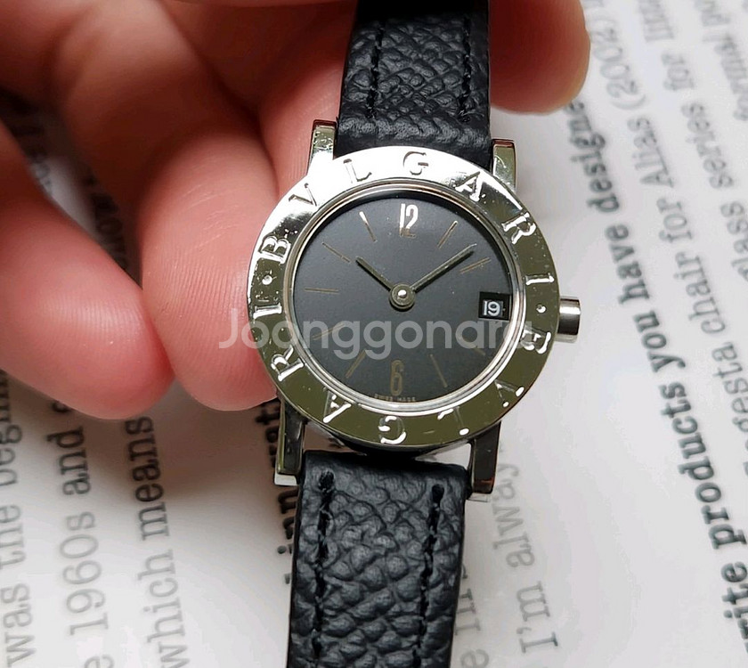 불가리 BB23 SLD 블랙검판 레이디스틸 쿼츠 여성용--2