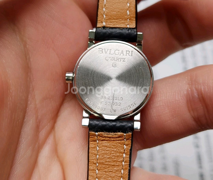 불가리 BB23 SLD 블랙검판 레이디스틸 쿼츠 여성용--3
