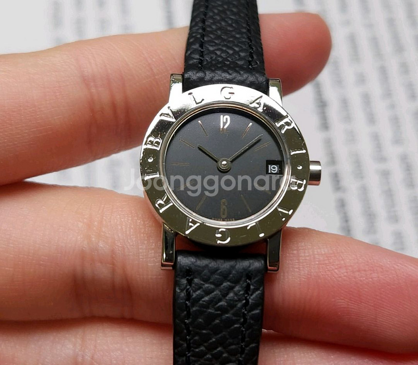 불가리 BB23 SLD 블랙검판 레이디스틸 쿼츠 여성용--6