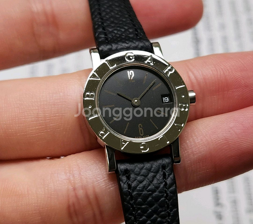 불가리 BB23 SLD 블랙검판 레이디스틸 쿼츠 여성용--4