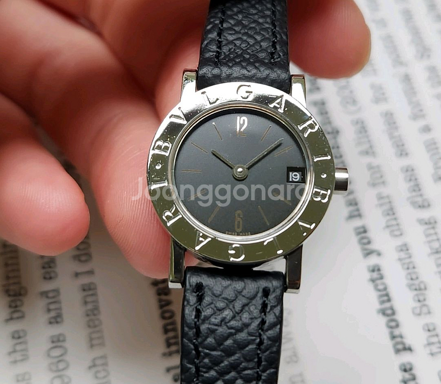 불가리 BB23 SLD 블랙검판 레이디스틸 쿼츠 여성용--1