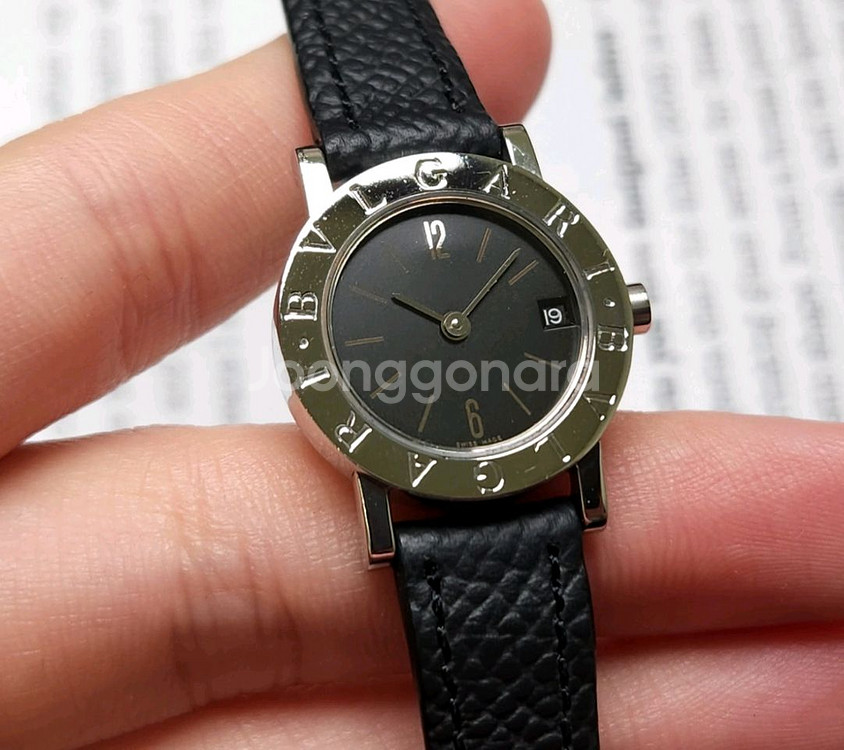 불가리 BB23 SLD 블랙검판 레이디스틸 쿼츠 여성용--5