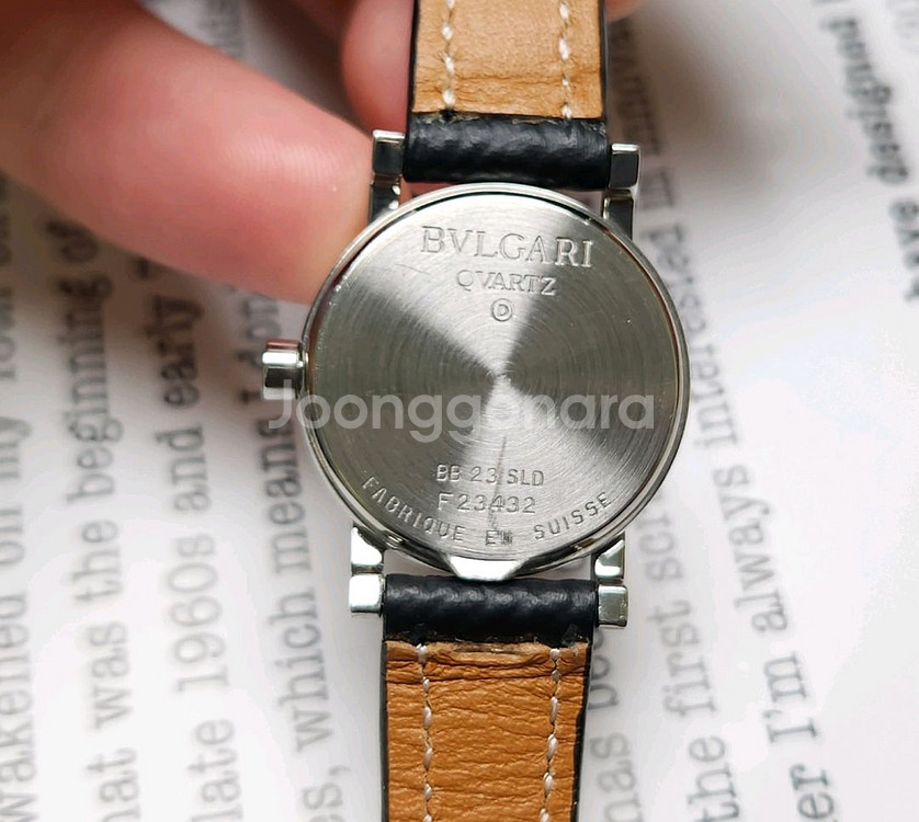불가리 BB23 SLD 블랙검판 레이디스틸 쿼츠 여성용--9
