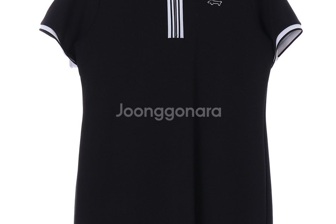 [XXL]루이까스텔 블랙 하프집업 반팔 카라 피케원피스--2