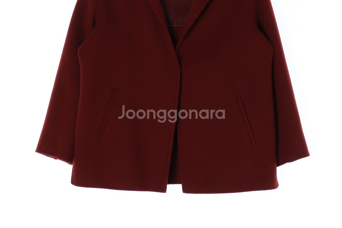 [S]머스트비 울90% 레드 노카라 숏 코트 재킷--2